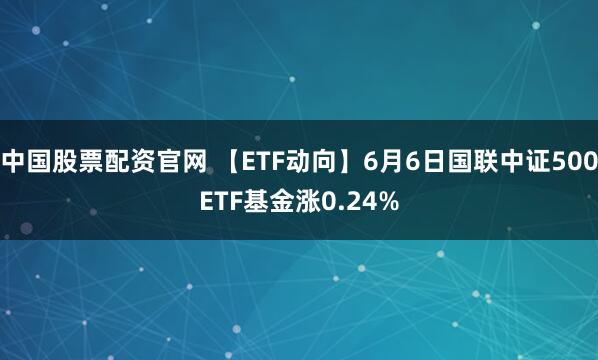 中国股票配资官网 【ETF动向】6月6日国联中证500ETF基金涨0.24%